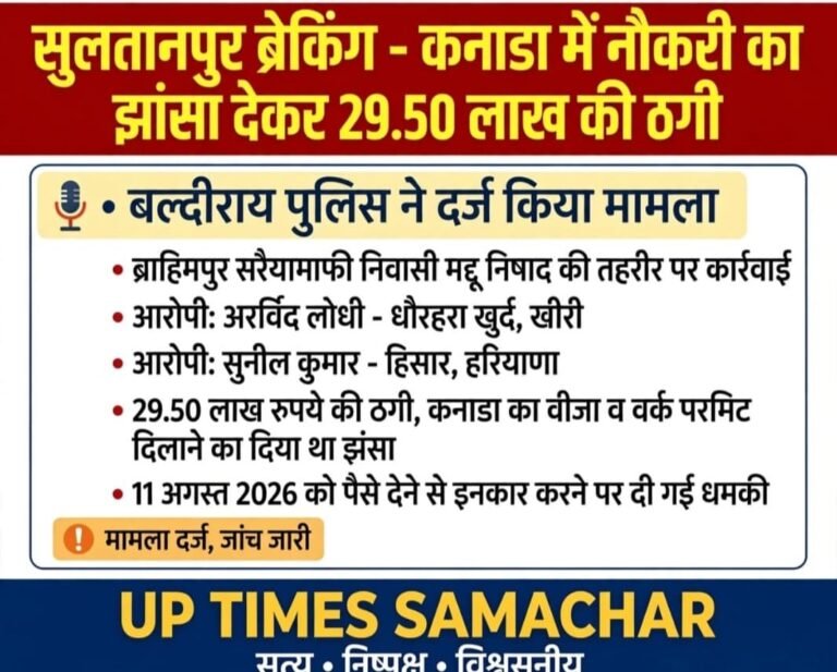 कनाडा में नौकरी दिलाने के नाम पर 29.50 लाख की कथित ठगी, दो आरोपियों पर मुकदमा